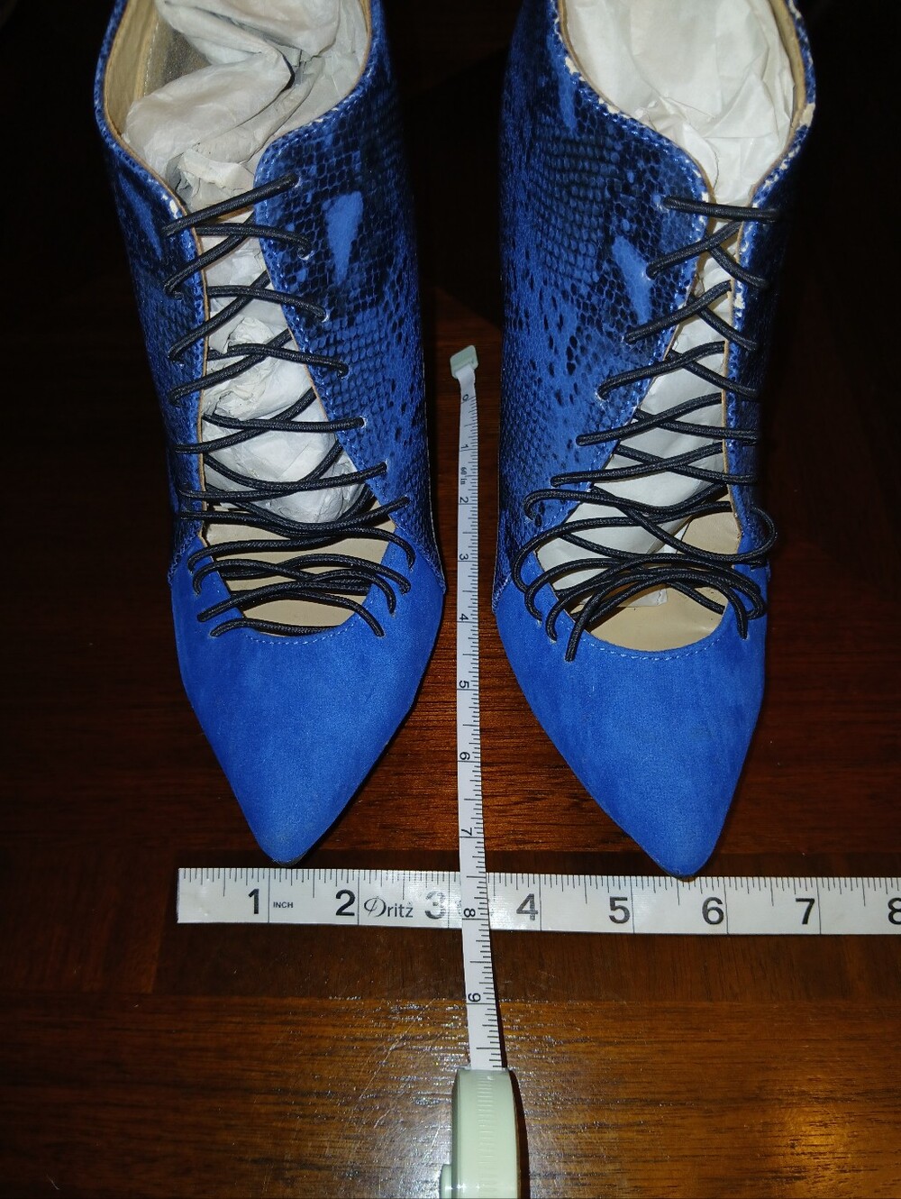 Women's Penny Loves Kenny 7.5 High Heel Boot Royal Blue/Snake Print
